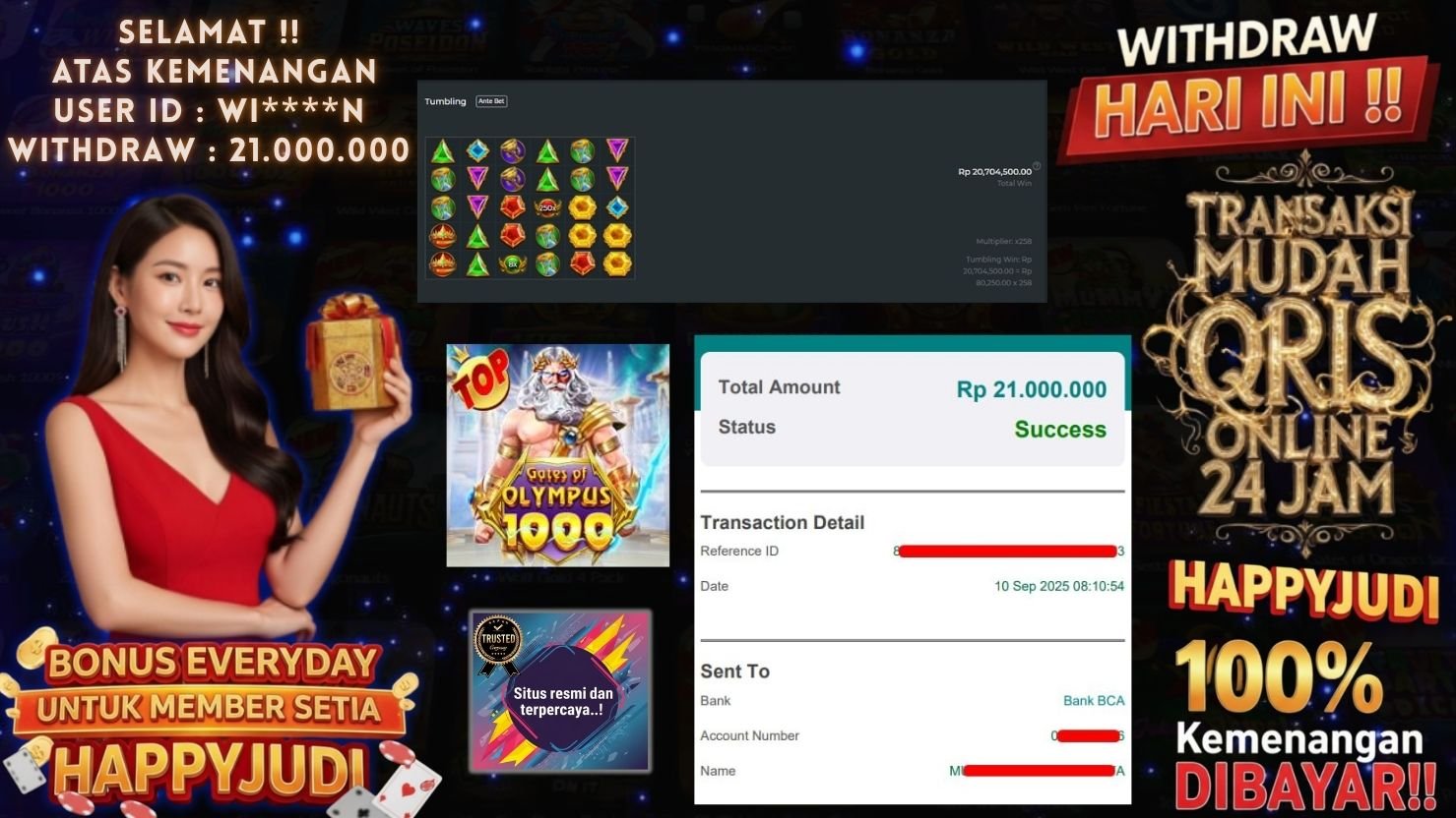 HAPPYJUDI JACKPOT SLOT GATES OF OLYMPUS 1000